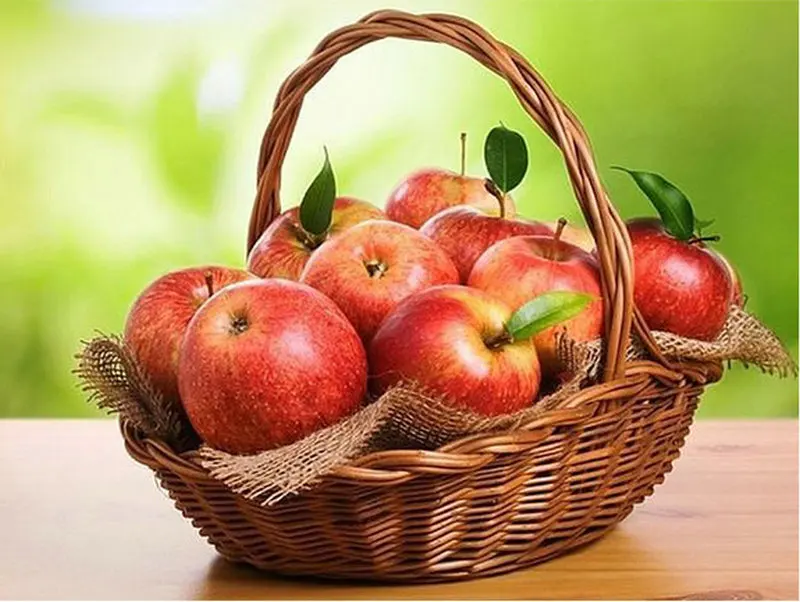 5D Fahsion Full Resin round Diamond Painting Pasted DIY Craft embroidery apple basket Needlework Mosaic | Дом и сад