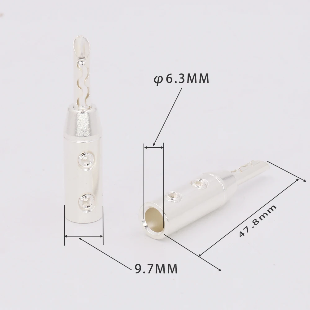 4 шт. посеребренные разъемы BFA для аудиоколонок|banana plug 4pcs|silver banana plugsconnector |