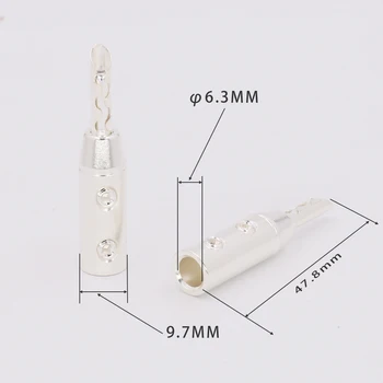 

4Pcs Audio speaker cable banana plug Silver Plated BFA Connectors plugs BFA plug