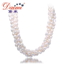 DAIMI 9-10 MM Collar de Perlas, Natural Perla Barroca Collar Llamativo, Twisted Chunky Collares