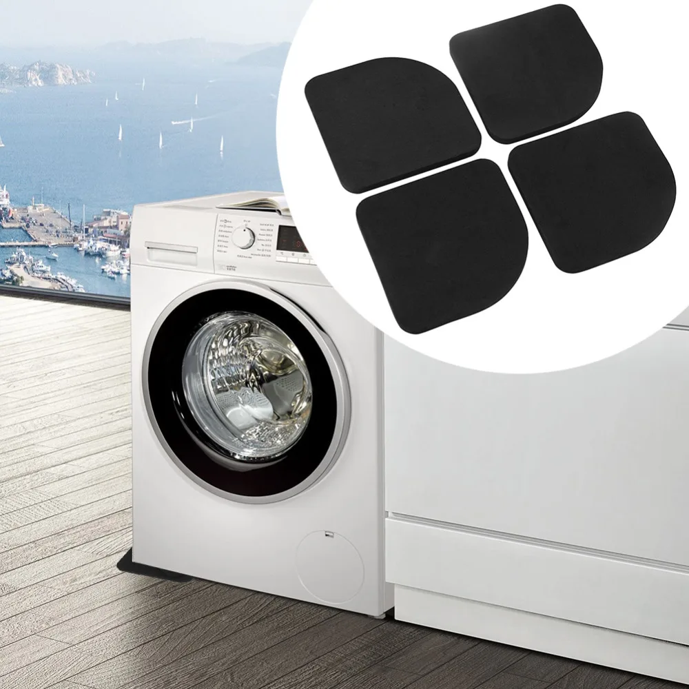4Pcs Washing Machine Non Slip Foot Pad Anti Vibration Shock Proof Feet Tailorable Mat Refrigerator Floor Furniture Protectors