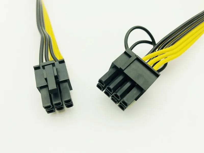 6Pin to 8Pin (6P+2P) Cable Server Power Conversion Board Video Card Module Wire Cable 60CM Splitter Cables for BTC Miner Mining
