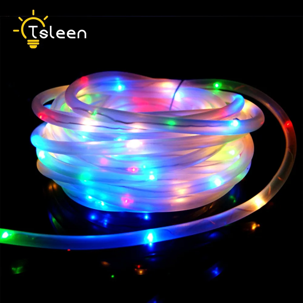 

Flashing 100 LEDs Solar Power 10m Rope Tube String Lights Fairy Outdoor Garden Party Wedding Holiday Lamps Atmosphere Decor
