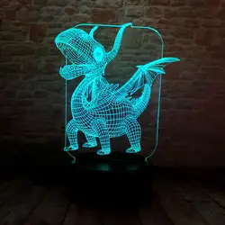Мир Юрского периода динозавра дракона модель 3D Иллюзия светодио дный лампы красочный сенсорный ночник освещения Птерозавр животных