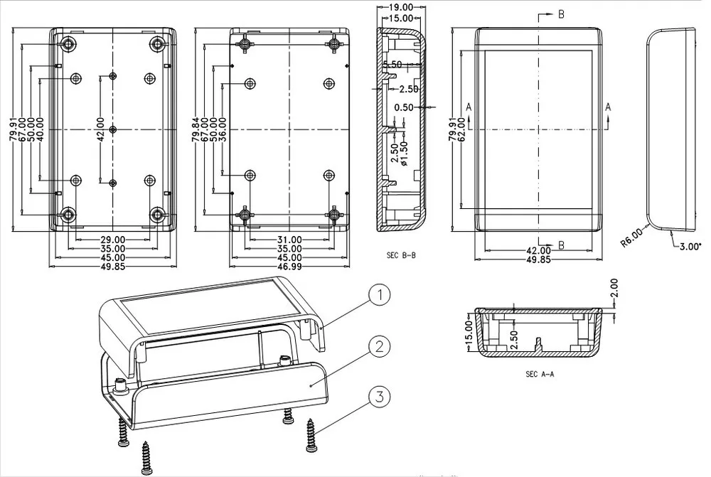 plastic enclosure for electronics control box szomk diy enclosure junction box plastic housing small abs instrument enclosure  (10).jpg