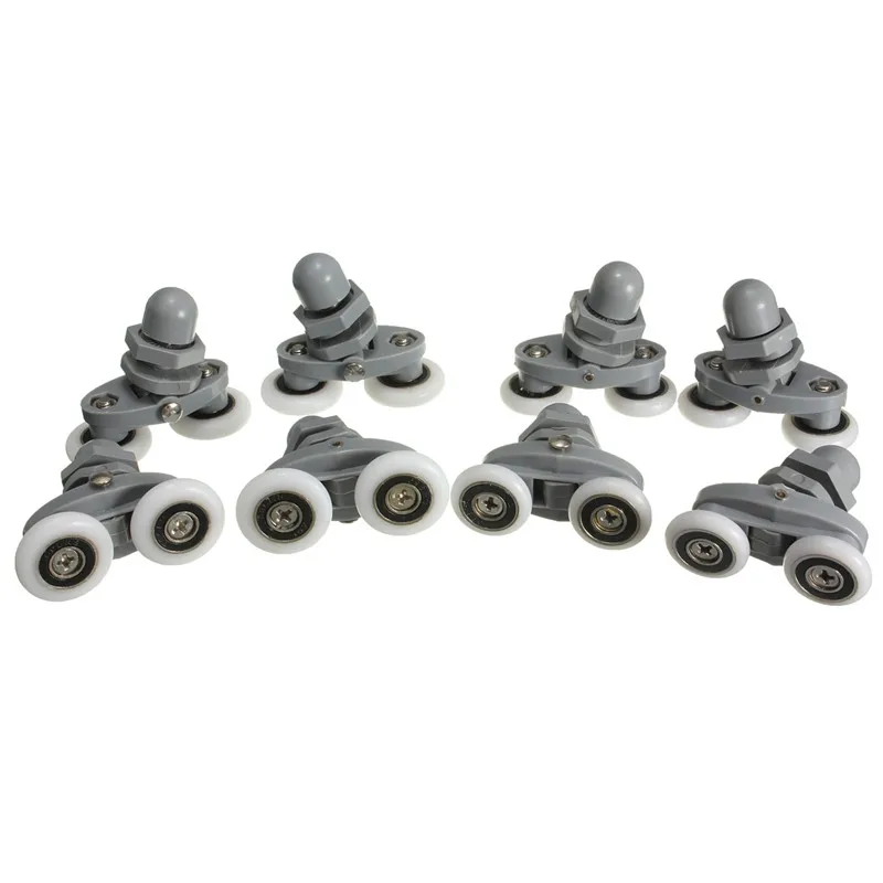 

MTGATHER 4Pcs 20/23mm Zinc Alloy Twin Bottom Top Shower Door Rollers Pulleys Wheels Runners Wear-resistant Wheels Feature Smooth