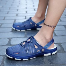 Для мужчин желе сандалии плоские путешествия каблук тапочки дышащие Нескользящие обувь болотная водные кроссовки пляжные Высокое качество обувь для воды