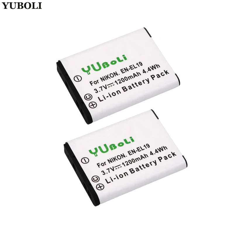 2x EN-EL19 RU EL19 ENEL19 Перезаряжаемые батарейный блок камеры для Nikon S2500 S2600 S2700 S3100 S3200 S3300 S3500 S4100 S4150 S6500