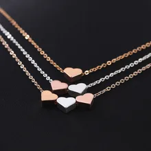 3 шт. простое любовное сердечко колье ожерелье для женщин Позолоченное серебряное колье-чокер Ras Du collicollier Femme массивные ювелирные изделия