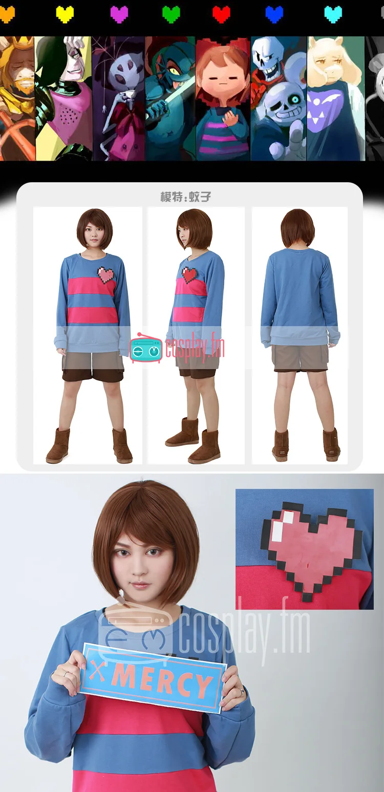 [Сток] девичье сердце игра Undertale Frisk сердце синий пуловер свитер Косплей Топ S-XL горячая распродажа