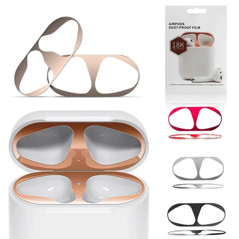

1 Set Ultra Thin Skin Protective Cover Metal Film Sticker Iron Shavings Dust Guard For AirPods Airpod