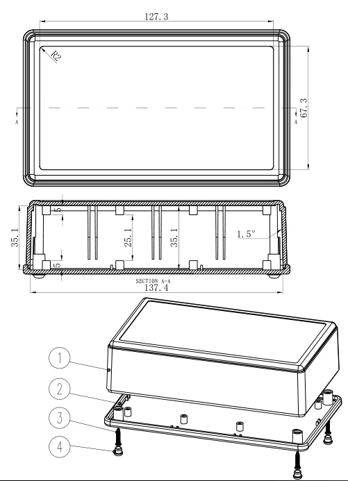 plastic enclosure for electronics control box szomk diy enclosure junction box plastic housing small abs instrument enclosure distribution box black plastic box enclosure electronics case   (1).jpg