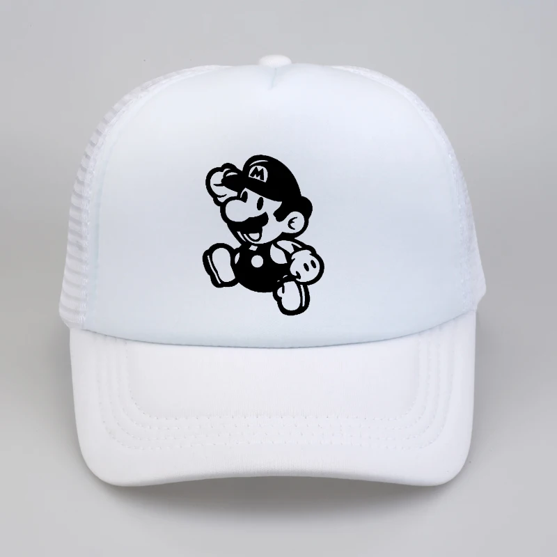 

Super Mario Bros men Baseball Cap Snapback hat For Men Baseball Mesh Net Trucker Cap Dad Hat