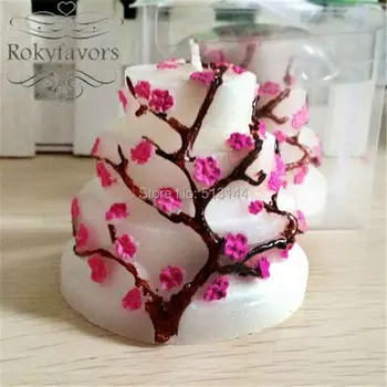 

FREE SHIPPING 24PCS Cherry Blossom Cake Candle Bridal Shower Birthday Gifts Wedding Party Giveaways