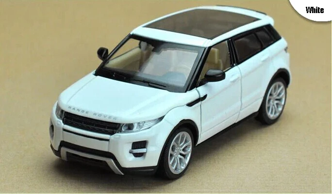 1:32 Масштаб литой металлический сплав роскошная модель автомобиля SUV для Range Rover Evoque Коллекционная модель автомобиля вытяжной звук и светильник - Цвет: Белый