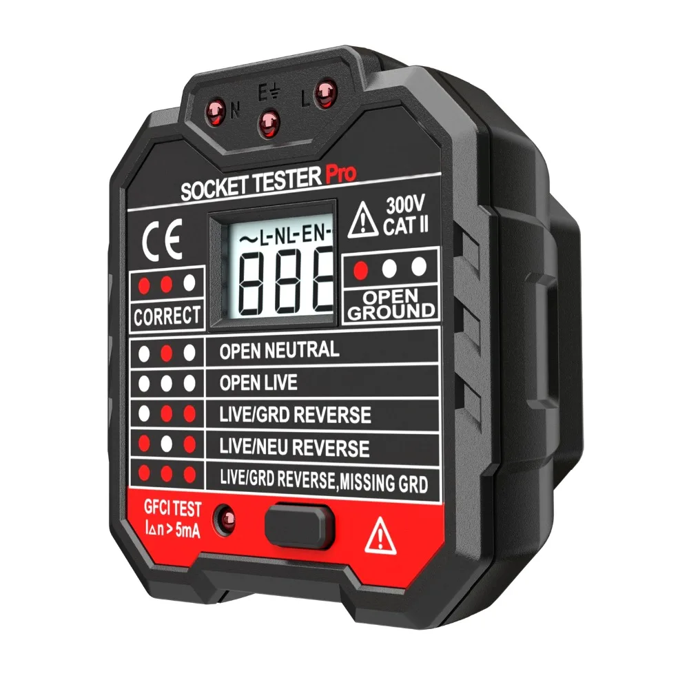 Protmex PT106 RCD/GFCI розетка электрическая розетка тест er тест утечки с ЖК-дисплей Напряжение тест ing ЕС разъем