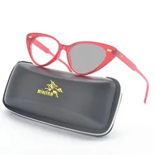 Новая мода защита от солнца фотохромные очки для чтения для девушек; обувь с заклепками в стиле ретро очки «кошачий глаз» брендовая Дизайнерская обувь диоптрий очки для чтения FML