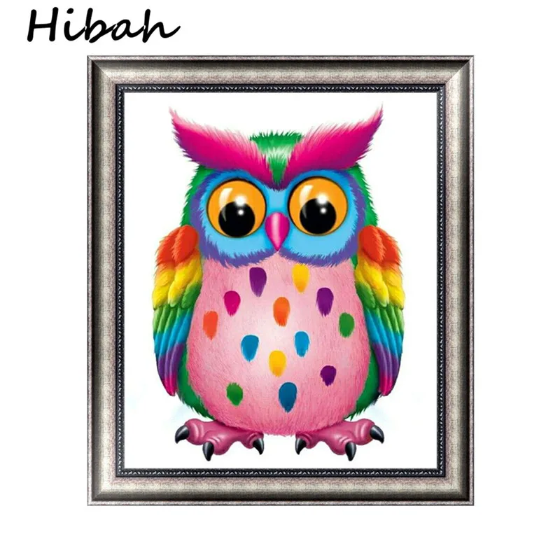

5D Round Diamond DIY Diamond Embroidery "Colorful Owl" Wall Sticker Mosaic Mosaic Decoration Gift Wall Decoration