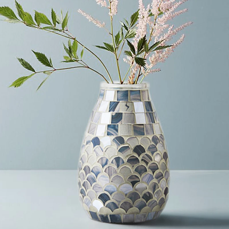 Скандинавское креативное Стеклянное Мозаичное зеркало ваза современные декоративные для дома декоративный цветок композиция Гидропоника декоративные аксессуары