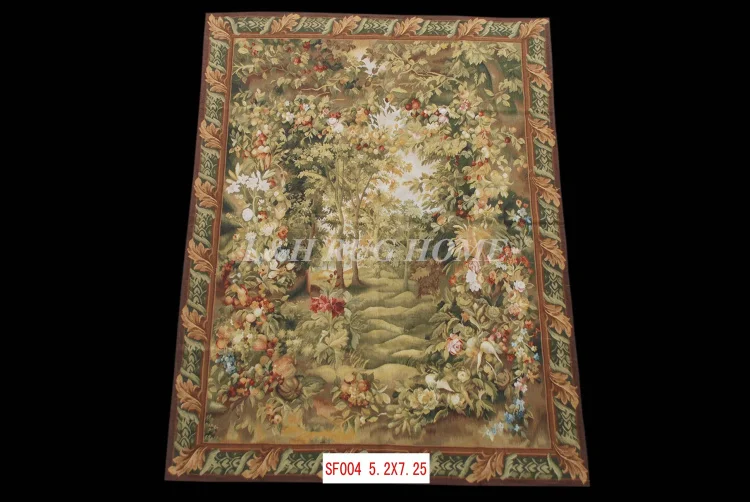 

Free shipping 100% Aubusson Tapestry / arras100% hand woven Tapestry Museum Collection