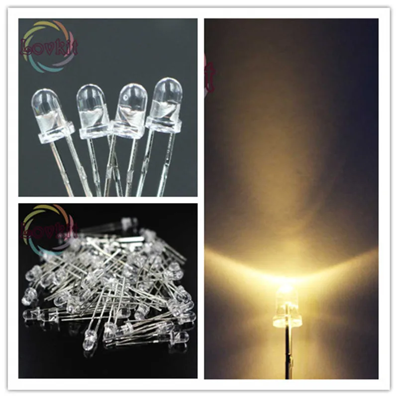 

1000pcs 3MM Round Top High Quality Warm White leds 3mm Ultra Bright LEDs light Emitting Diodes Electronic Components Wholesale