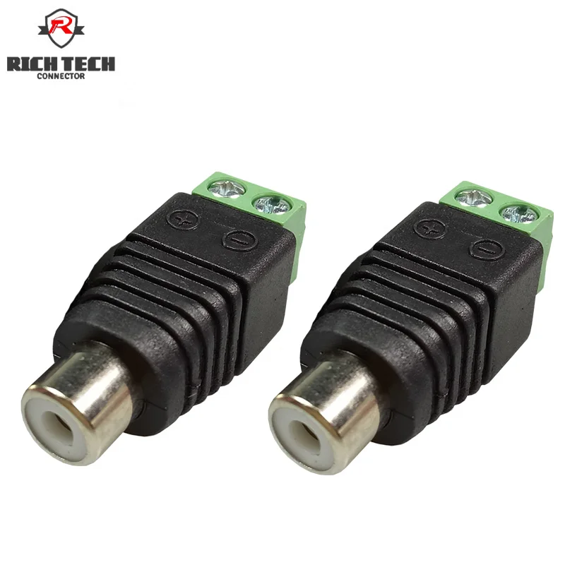 

50pc RCA connector AV Balun Phono Female RCA Jack adapter CAT5 to CCTV Camera retail cable Terminal Block to RCA wire connector