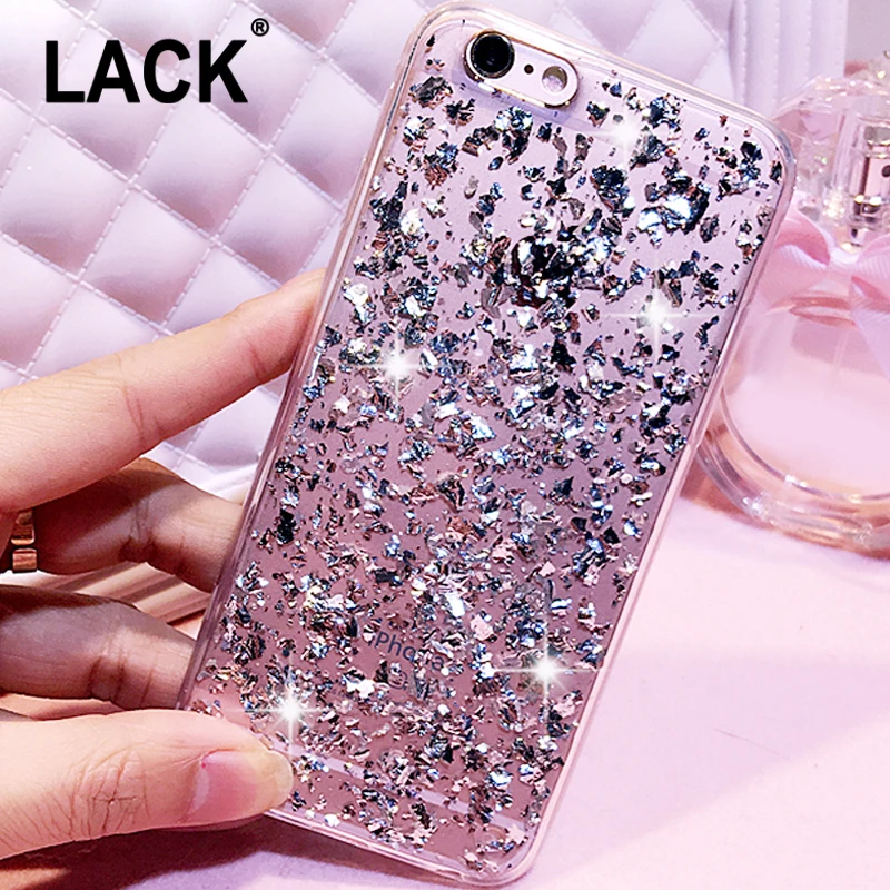 Rose Gold Foil Bling Paillette Sequin Cover For iphone 6 Case For iphone 6S 6 Plus 5 5S SE Skin Clear Soft TPU Ultra Slim Fundas