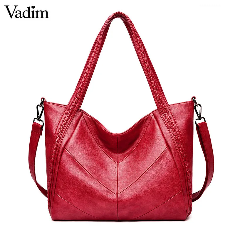 Vadim Вязание сумки женские кожаные сумки большой емкости Женская Повседневная сумка ретро сумки через плечо для женщин Hobos Sac основной