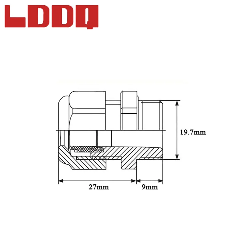 LDDQ Высокое качество 10 шт. IP68 M20 x1.5 водонепроницаемый нейлоновый красный кабельный ввод без водонепроницаемой прокладки пластиковый спиральный Кабельный ввод