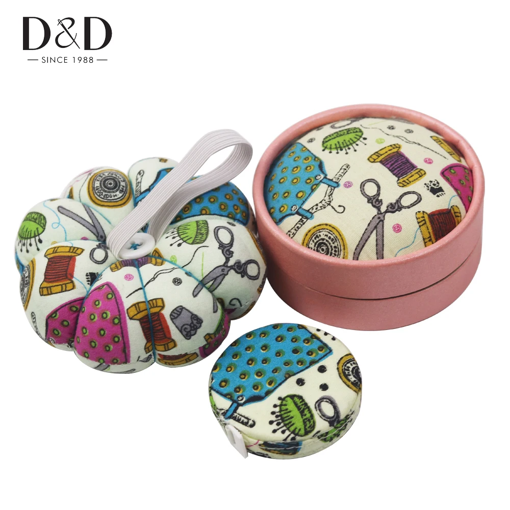 

Sewing Kit Set for Sewing Kits Box Retractable Ruler Tape Measure Pin Cushion Pumpkin Shape DIY Craft Sewing Accessories