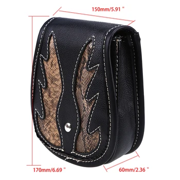 

POSSBAY PU Leather Flame Belt Bag Motorcycle Tool Bag Luggage Bags Bike Waist Holster Purse Pouch Storage Saddle Bag Pocket