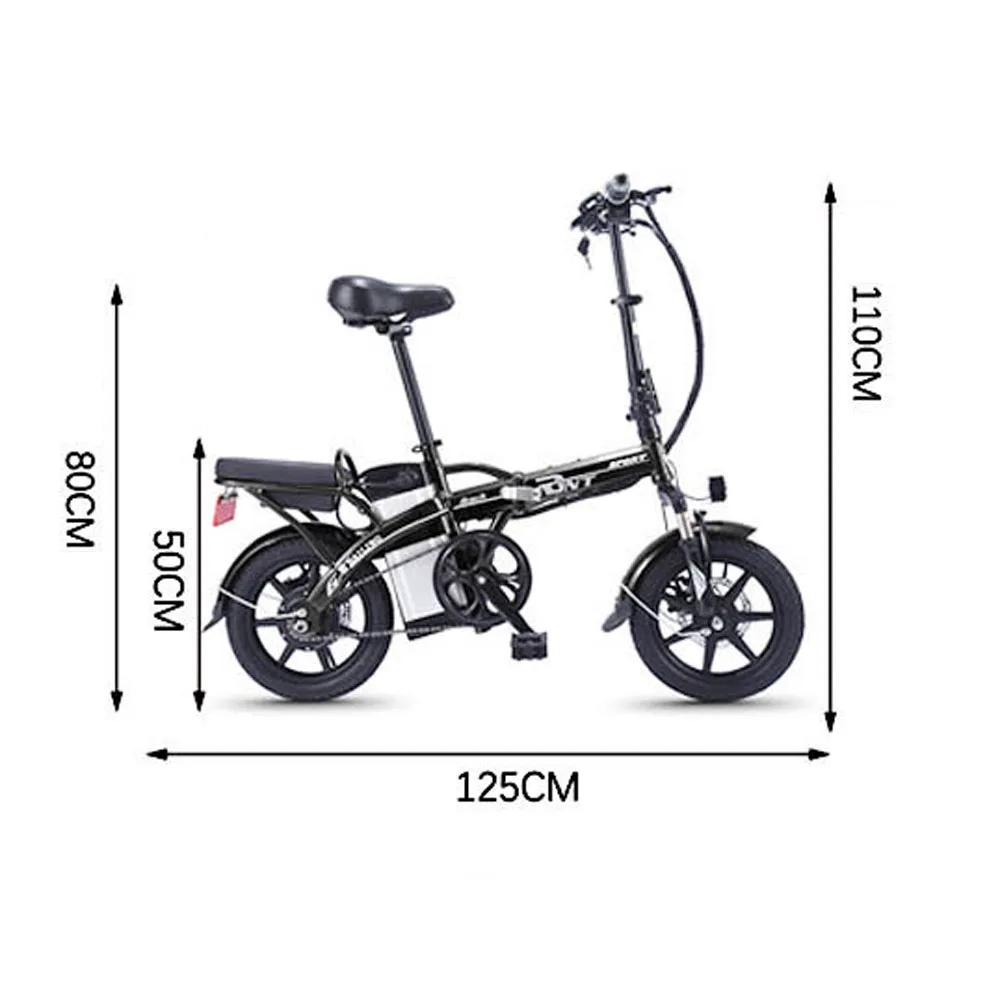 Excellent Electric Bicycle 48V Two Wheels Electric Bicycle 14 Inch Brushless Motor 250W Foldable Mountain Bike For Adults Women 2