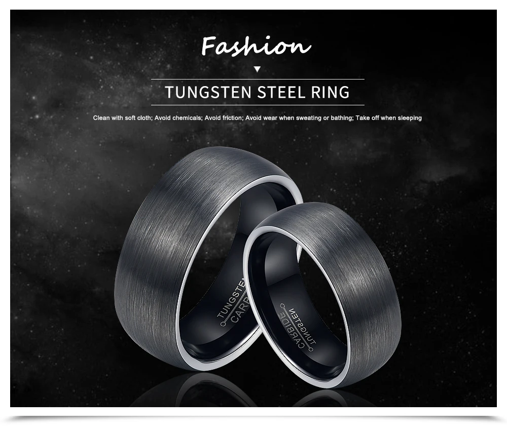 Drawing tungsten steel couples ring tide male character rings