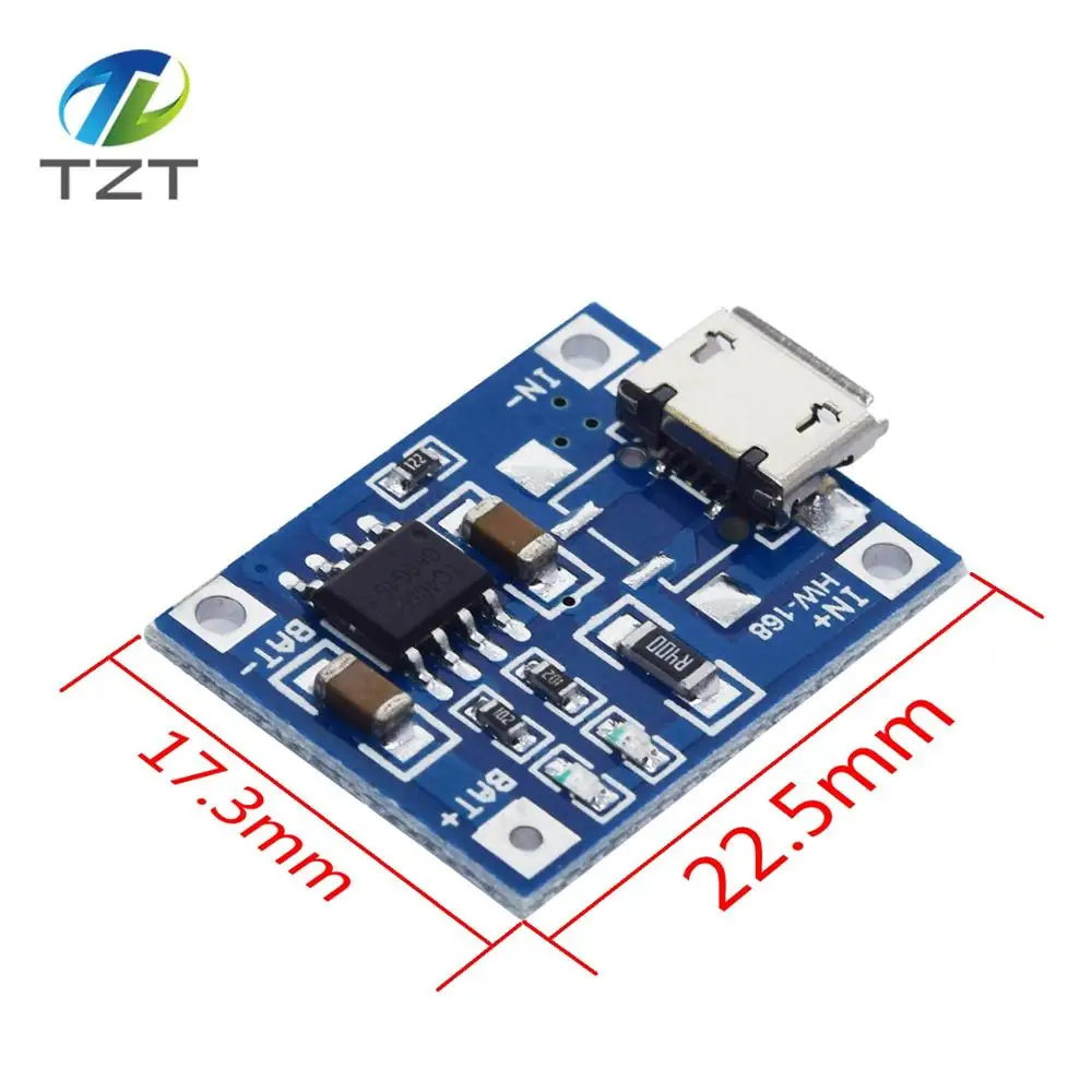 TZT тип-c/Micro USB 5V 1A 18650 TP4056 модуль зарядного устройства литиевой батареи зарядная плата с защитой двойные функции 1A li-ion - Цвет: TP405 MICRO