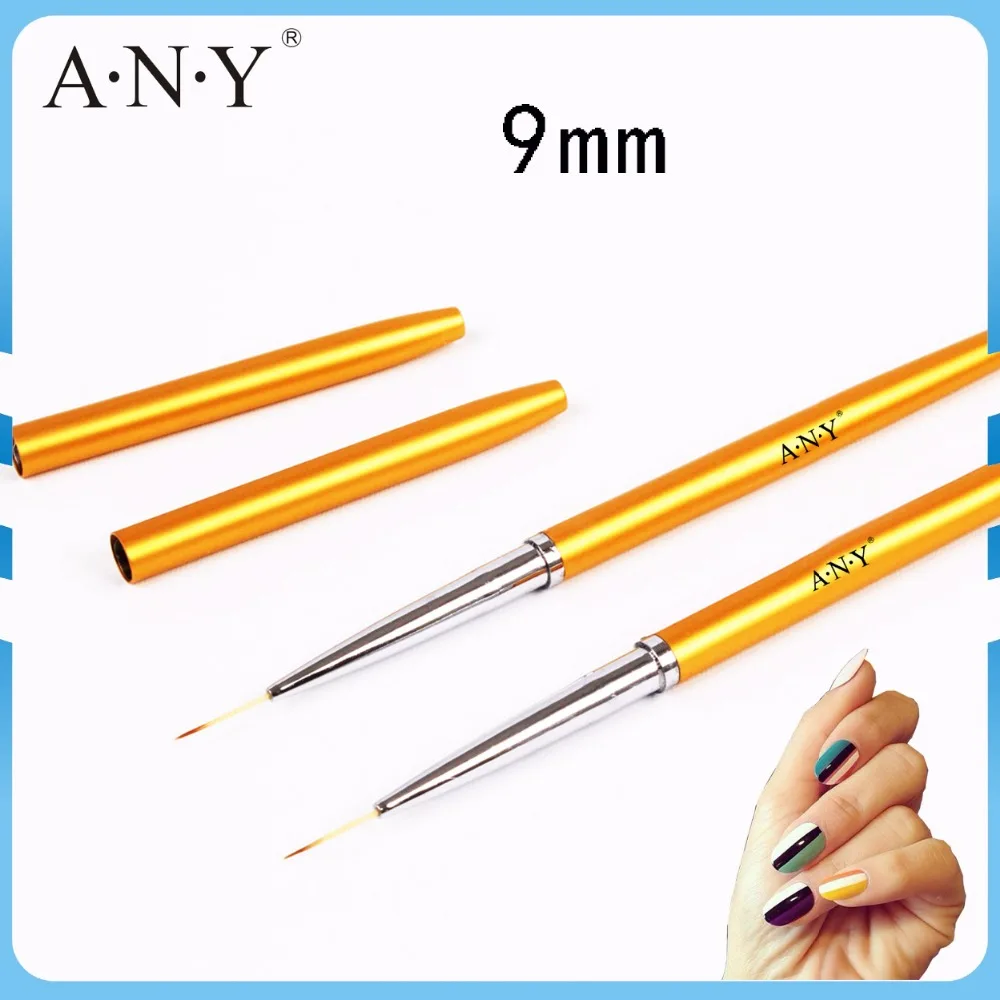 

Free Shipping ANGNYA Orange Metal Handle Good Quality Nylon Hair Nail Art Striper Brush 9mm Single Piece