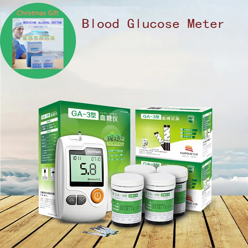 

Cheap Accurate Blood Glucose Meter 10S Quick Test Glucometer Blood Sugar Monitor 100pcs strips+100pcs Needles With Meter gift