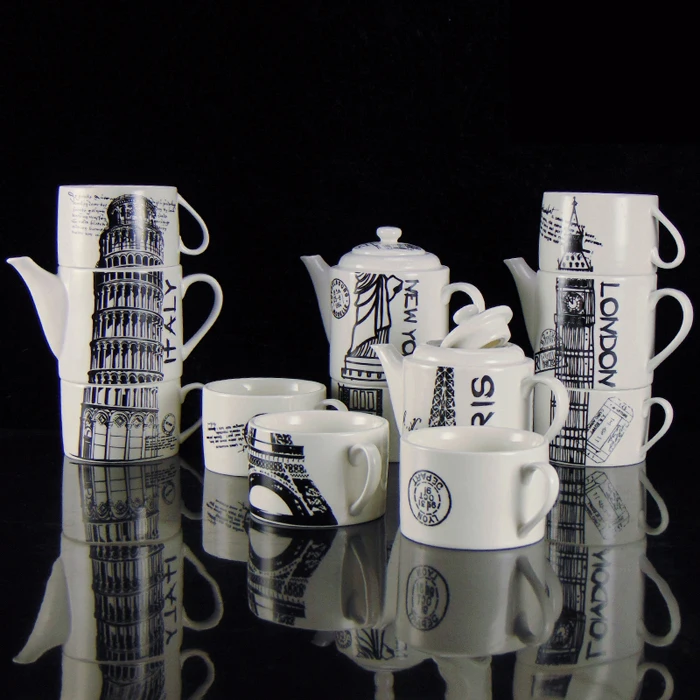 Chinese Pottery Pot Cup Set Creative 1 Pot 2 Cups Suit Home Afternoon