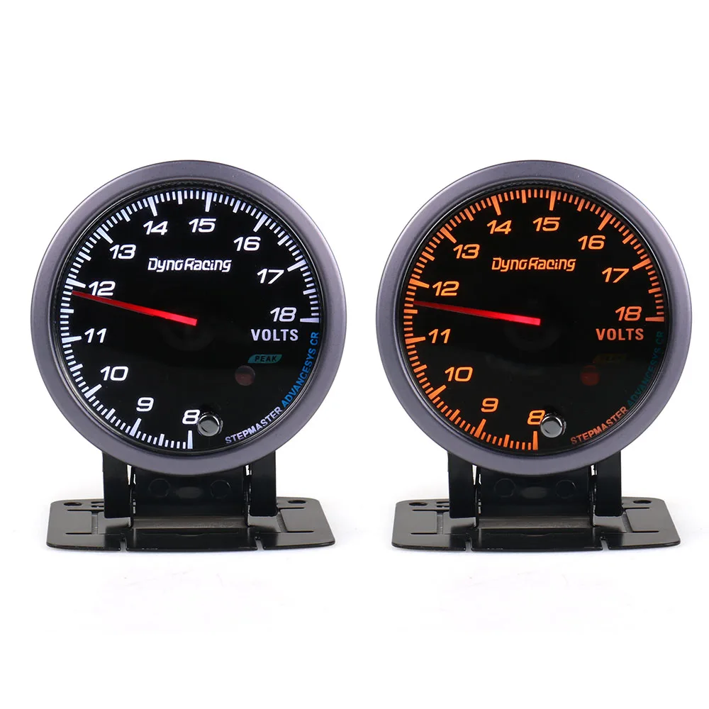 CNSPEED 60MM Black Face Car Auto Voltmeter 8-18 Volt Voltage Gauge With White& Amber Lighting Car meter/Auto Gauge