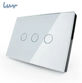 

Livolo Wall Switch VL-C303-81,3-gang 110~250V Smart home, Crystal Glass Panel,US Touch Screen Control Wall Light