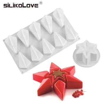 

SILIKOLOVE 2019 New Cake Molds for Baking Cake Mousse Form 3D Silicone Mould Star Shape Silicone Mold 2PCS/Set