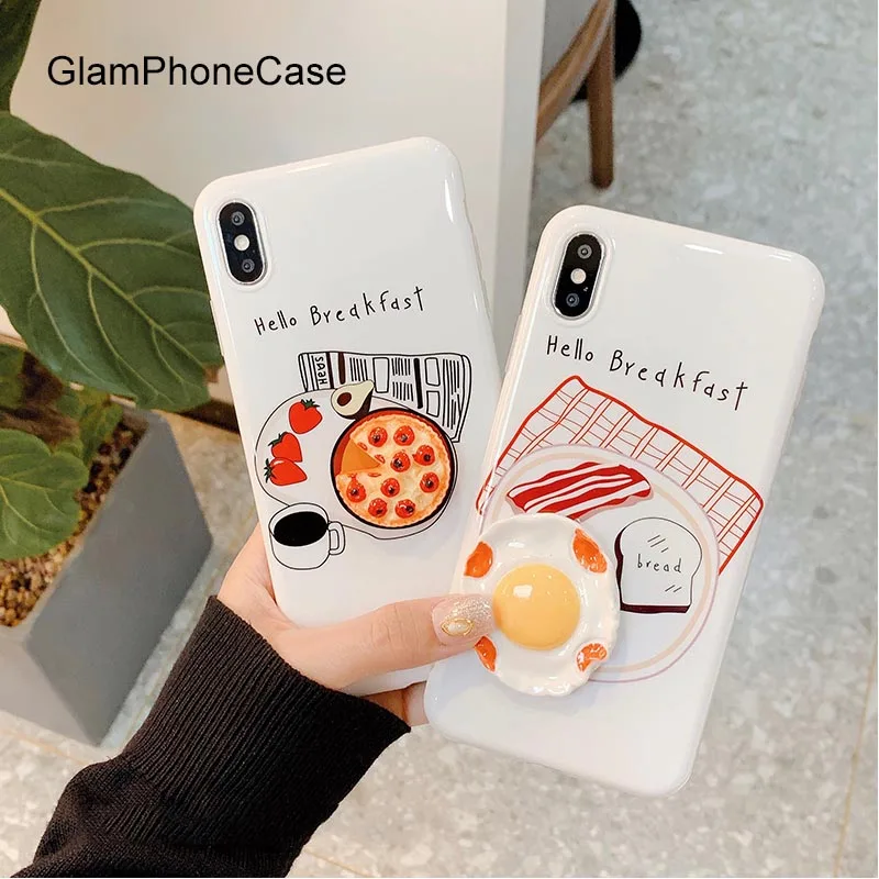 GlamPhoneCase трехмерный чехол для телефона с изображением яйца пиццы iPhone X XS Max XR мягкий
