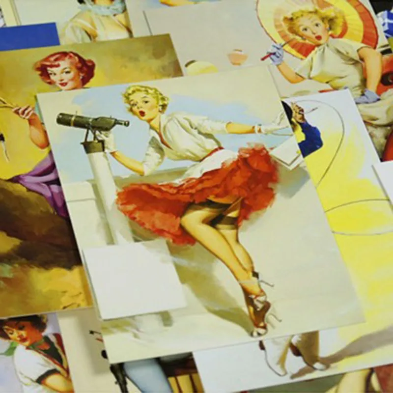 30-pcs-lot-New-Vintage-Girl-Elvgren-Marilyn-Monroe-Van-Gogh-christmas-greeting-cards-postcards-set