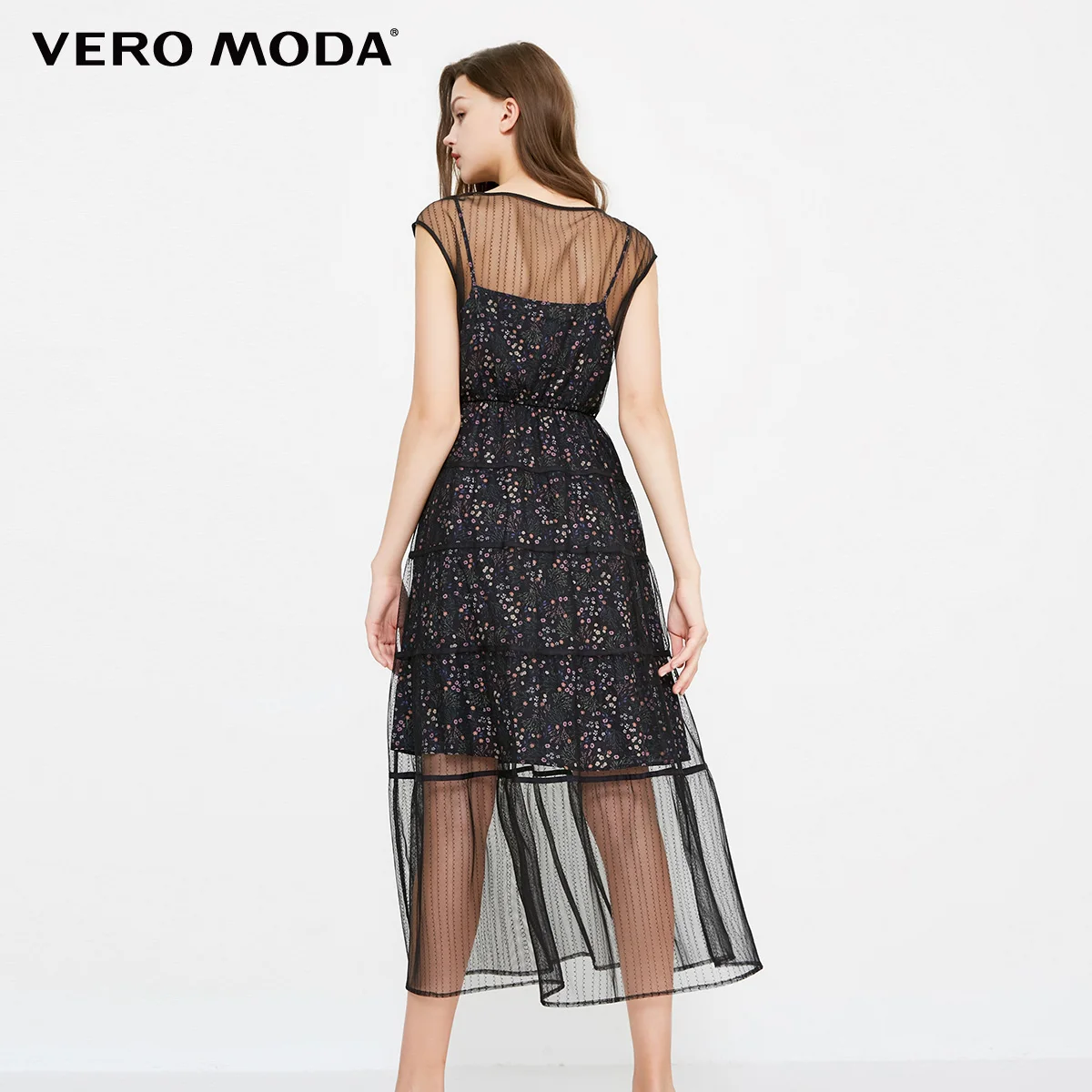 Vero Moda поддельные из двух частей печатных Gauzy летнее пляжное платье | 31837A507