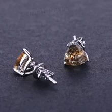 4,5 мм натуральный цитрин Бабочка застежка серьги-гвоздики продано 14 k белое золото обручальные свадебные серьги для женщин