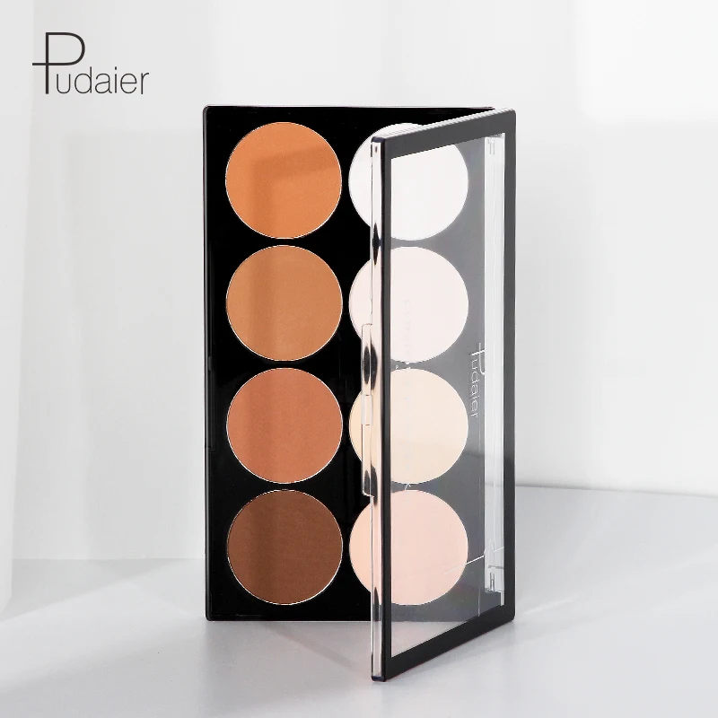 

1 Kit Facial Makeup Corrector Contour Powder Kit V Shape Face Bronzer & Highlighter Palette Brighten Concealer Smooth Foundation