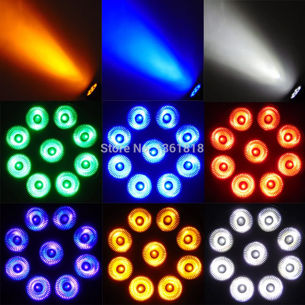 Водонепроницаемый мини 9X18 Вт Dj сценический свет Led RGBWA УФ-эффект мытья портативный сценический мигающий свет авто звук активация диско шар