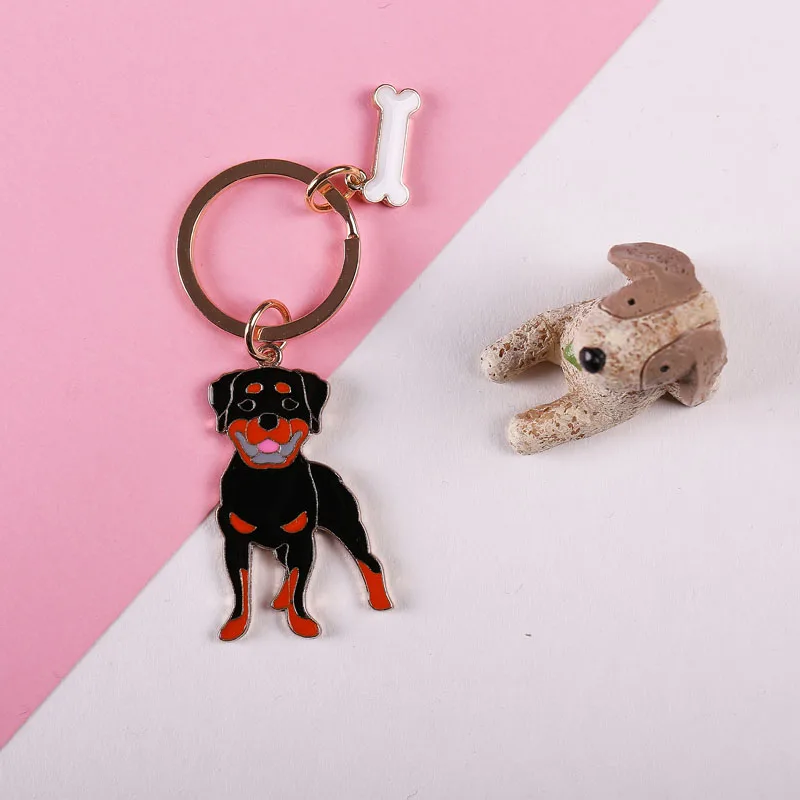 Wholesale Pomeranian pet dogs KeyChains Bone Pendant Luxury Keychain