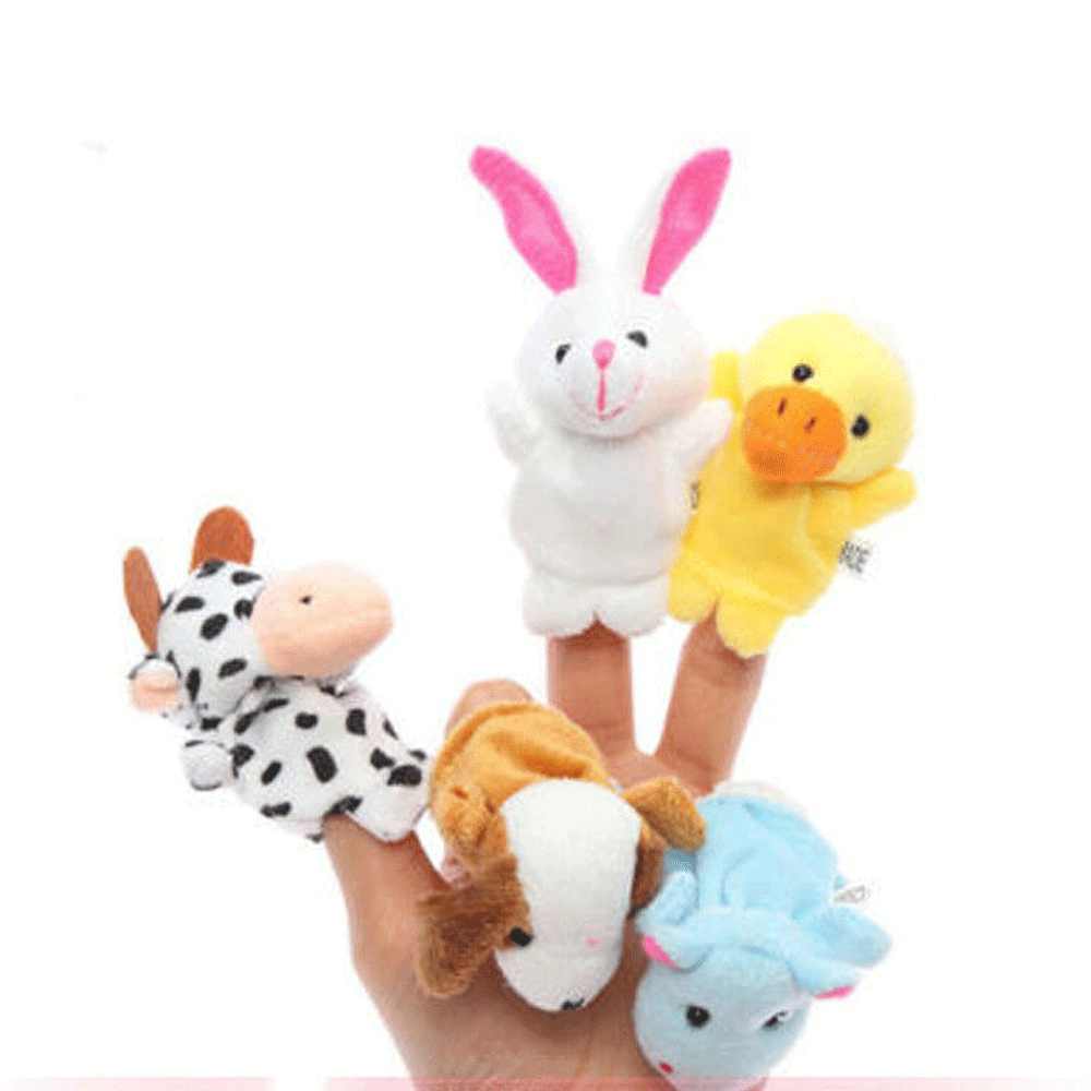US family Finger Puppets тканевые куклы детские развивающие ручной мультфильм комплект игрушек для животных