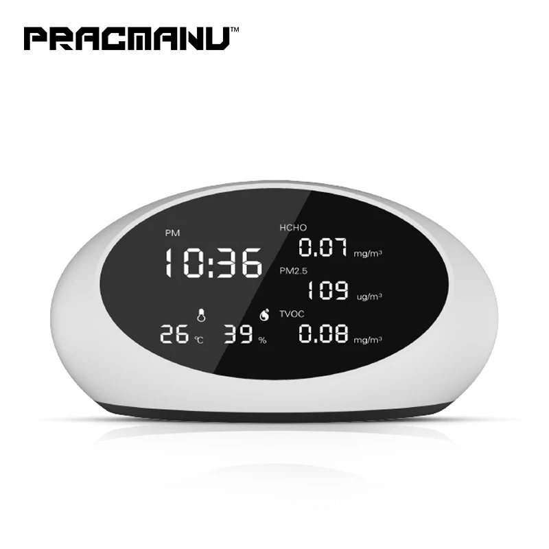 PRACMANU Digital Air Quality Detector PM2.5 Gas Analyzers & HCHO TVOC Tester Meter Monitor With Rechargeable Battery | Инструменты