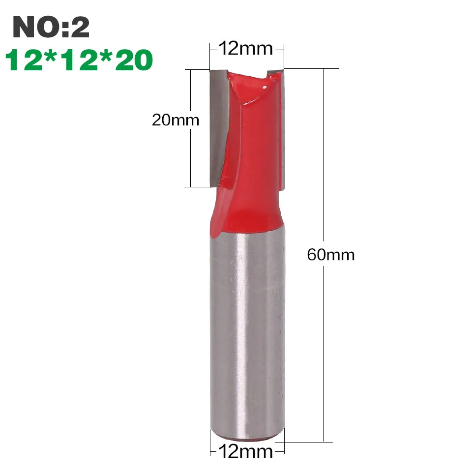 1 шт. 12 мм хвостовик прямые фрезы для резьбы по дереву 2 флейты гравировки древесины фреза карбида сверла для станков с ЧПУ - Длина режущей кромки: NO2